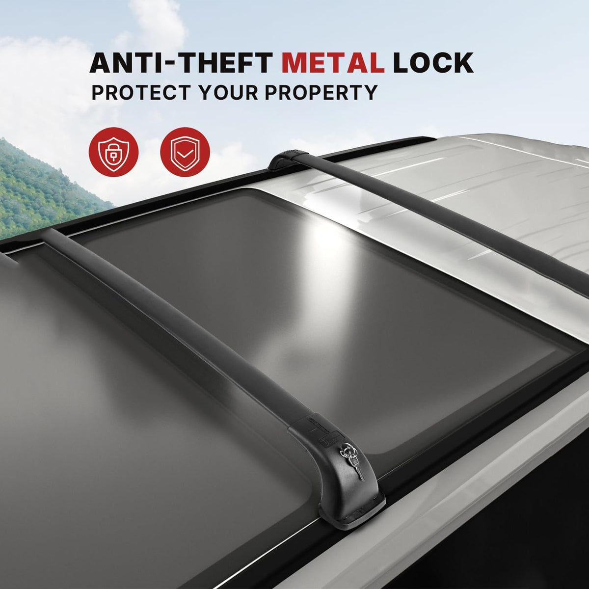 Richeer 220LBS Lockable Roof Rack Cross Bars for 2014-2019 Highlander