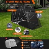 Richeer Heavy‑Duty Foldable Mo torcycle Shelter– 136"x54" x75" 600D Oxford fabric, Anti‑Rust Steel Poles, Double‑Triangle Windproof Design, Fits storing motorcycles, scooters, bicycles, electric bikes