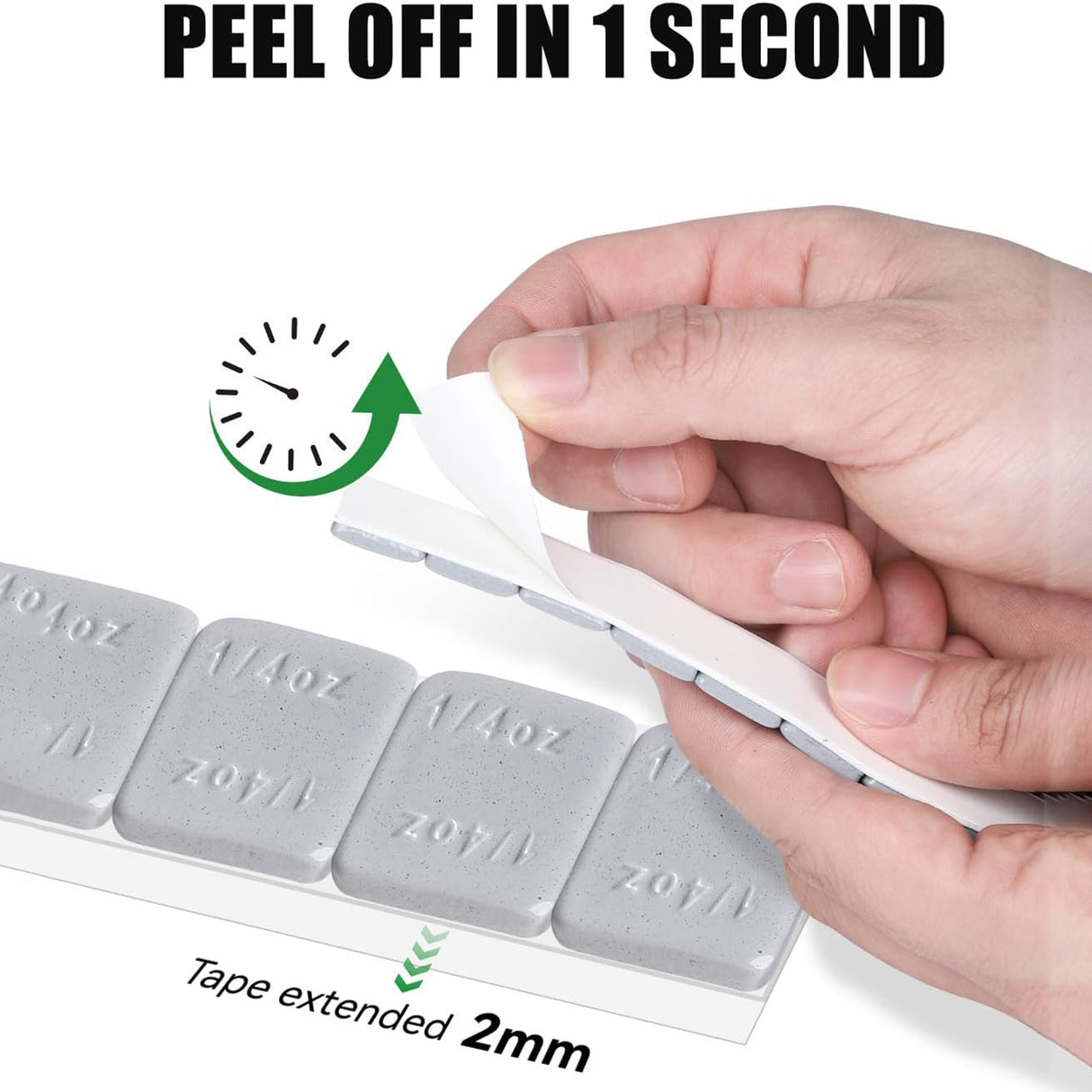 Richeer 1/4 Oz Gray Stick On Wheel Weights 240pcs Easy Peel | 0.25 Oz weights low profile design, heat resistant, perfect for daily cars, enough quantity for household DIY maintenance.