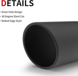 Richeer 4" Inlet to 7" Outlet Exhaust Tip, 15" Length Black Powder Coated Stainless Steel Universal for 4" O.D. Tailpipe