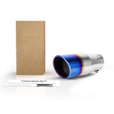 Richeer 3-4" Blue Burnt Exhaust Tip, 3" Inlet 4” Outlet 9”, Overall Length Stainless Steel Exhaust Tip