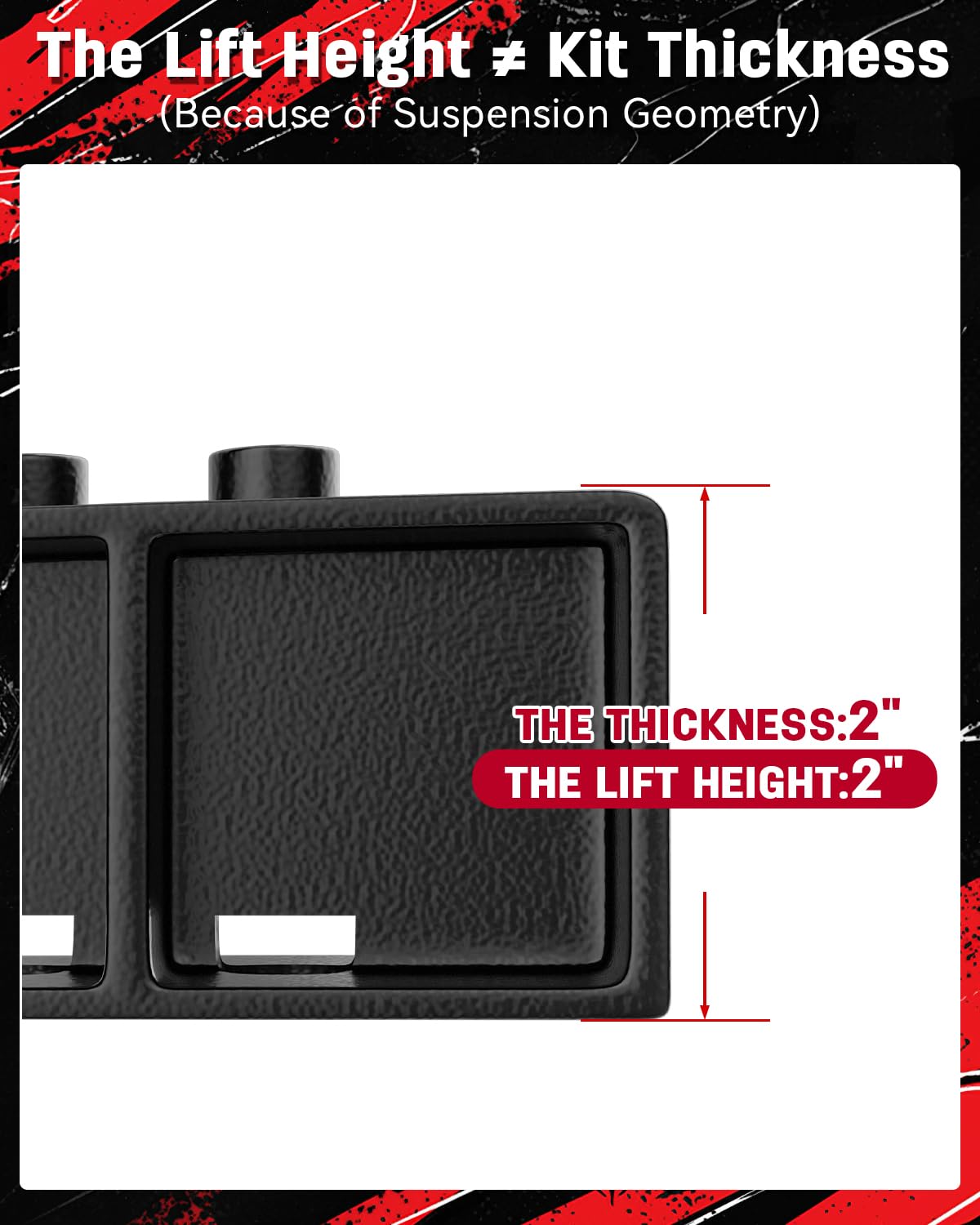 Richeer 2" Rear Lift Block, 2'' Leveling Lift Kits Off-road (2021-2024 F150 2WD/4WD)