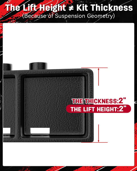 Richeer 2" Rear Lift Block, 2'' Leveling Lift Kits Off-road (2021-2024 F150 2WD/4WD)