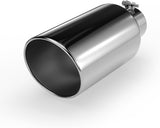 Richeer 4" Inlet to 7" Outlet Exhaust Tip 15" Length Polished Stainless Steel Universal for 4" O.D. Tailpipe