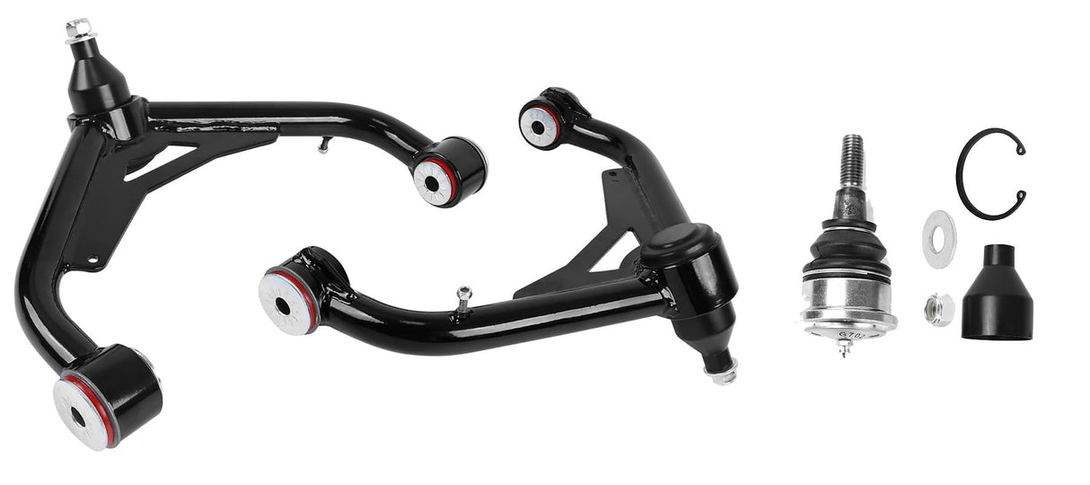 Richeer 2-4" Front Upper Control Arms & 2-4" Lift Suspension Kit Adjustable Control Arm (2000-2010 GM 2500 HD 3500 HD)
