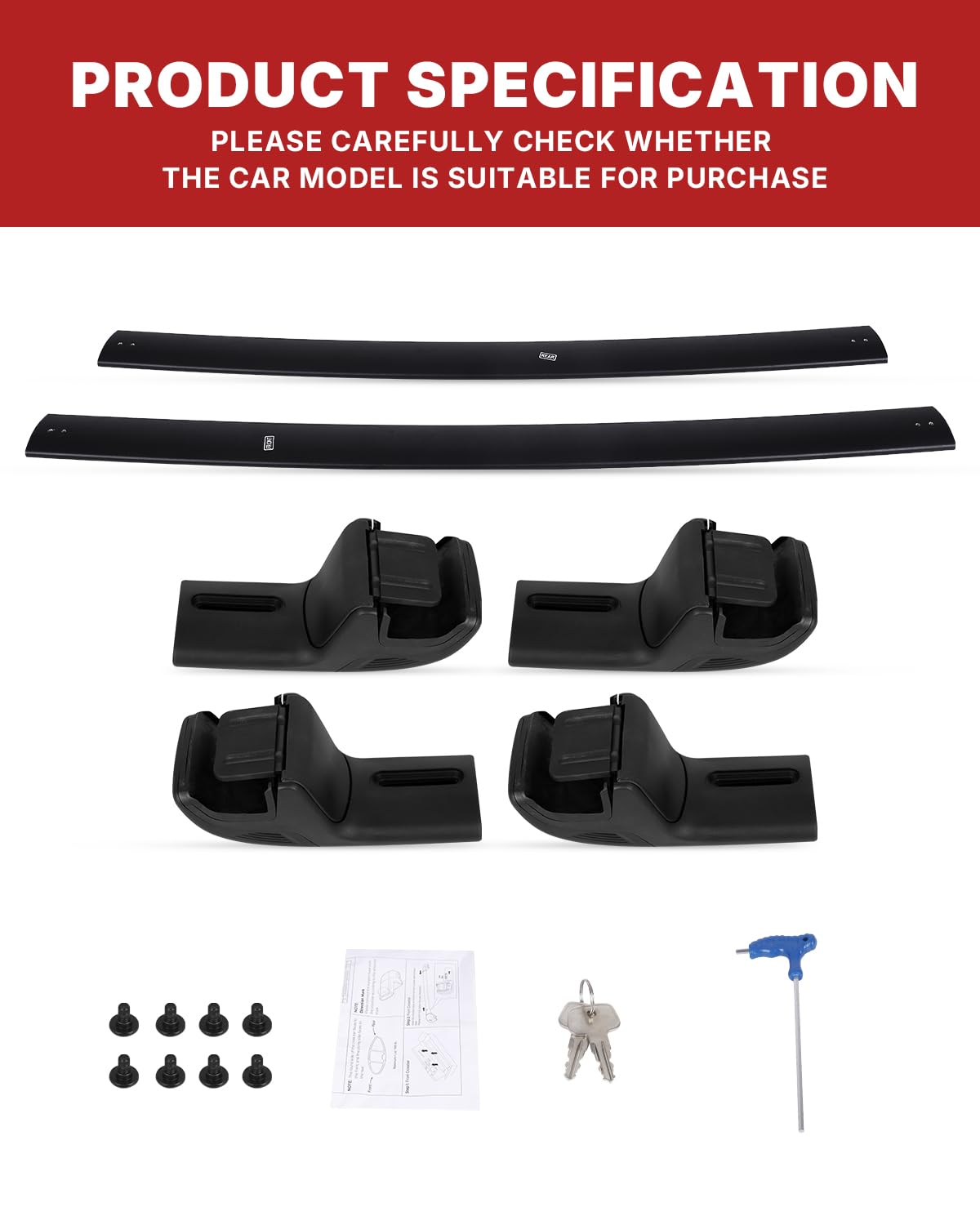 Richeer 220LBS Roof Rack Cross Bars, Side Rails, Aluminum Cross Bar (2014-2025 Forester)