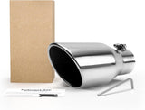 Richeer 2.5-4 inch Exhaust Tip, 2.5" Inlet 4” Outlet 9” Overall Length Stainless Steel Exhaust Tip