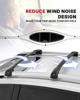 Richeer 220LBS Roof Rack Cross Bars, with Side Rails, Heavy Duty Aluminum (2013-2018 Toyota)