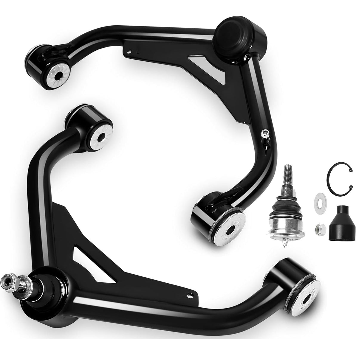 Richeer 2-4" Front Upper Control Arms & 2-4" Lift Suspension Kit Adjustable Control Arm (2000-2010 Silverado Sierra, 2003-2009 H2)