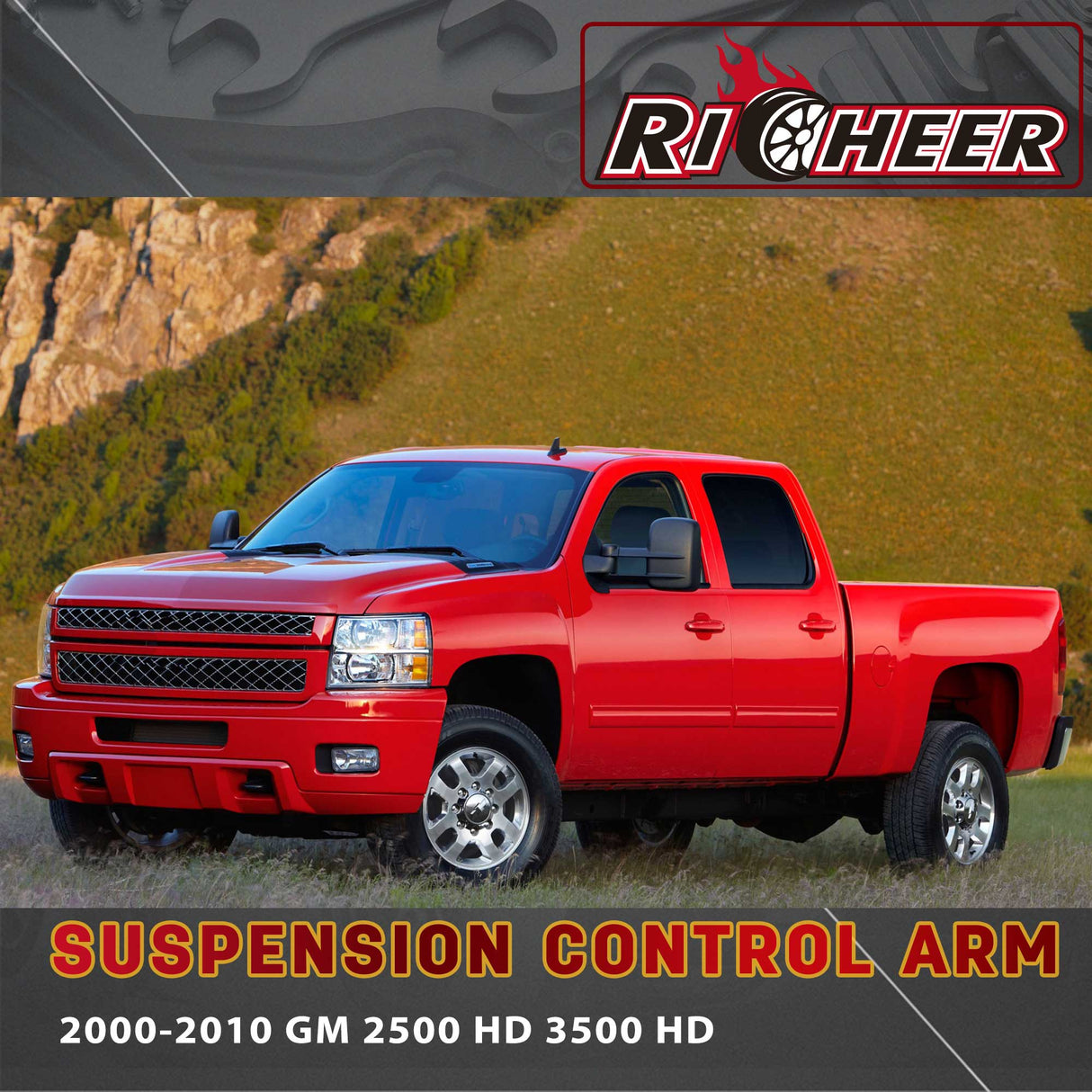 Richeer 2-4" Front Upper Control Arms for 00-10 Silverado 2500HD and Compatible Models