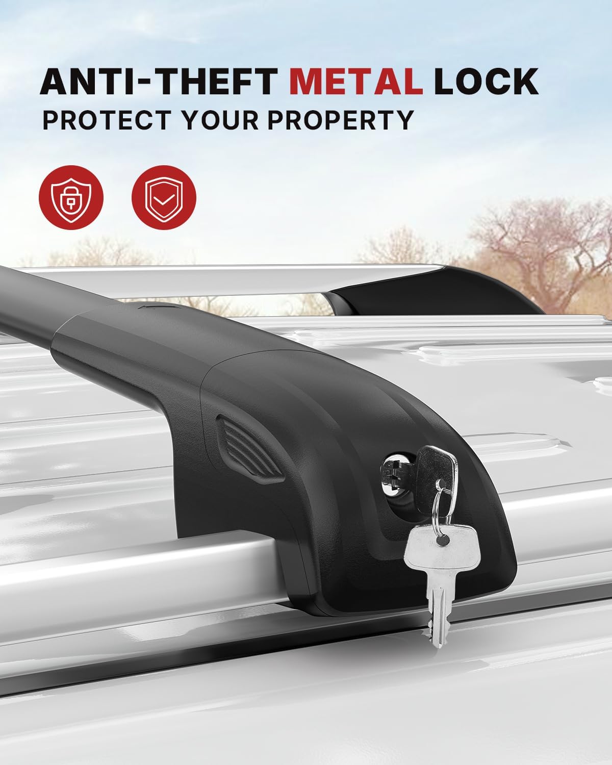 Richeer 220LBS Roof Rack Cross Bars, with Side Rails, Heavy Duty Aluminum (2013-2018 Toyota)