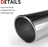 Richeer 3" Inlet to 6" Outlet Exhaust Tip, 15" Length, Polished Stainless Steel