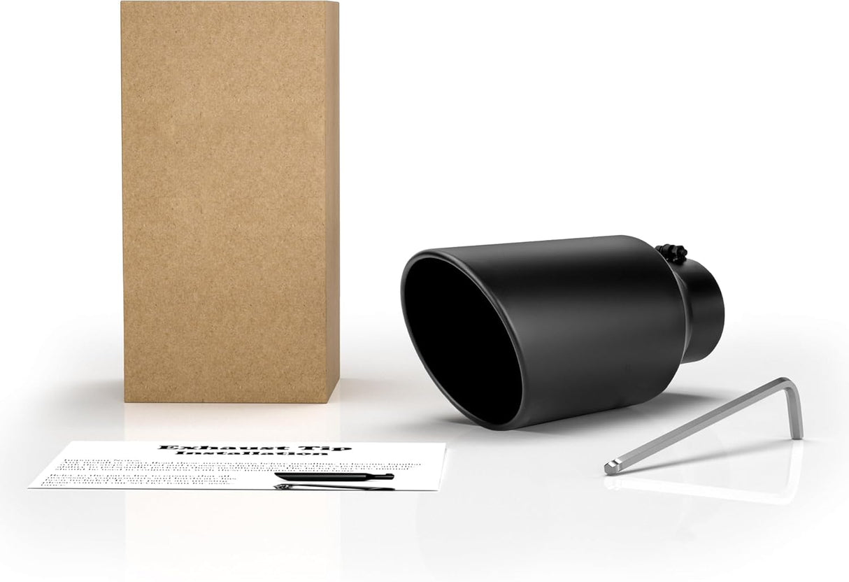 Richeer 5" Inlet Exhaust Tip 8" Outlet 15" Length Polished Stainless Steel Bolt-on Design Universal