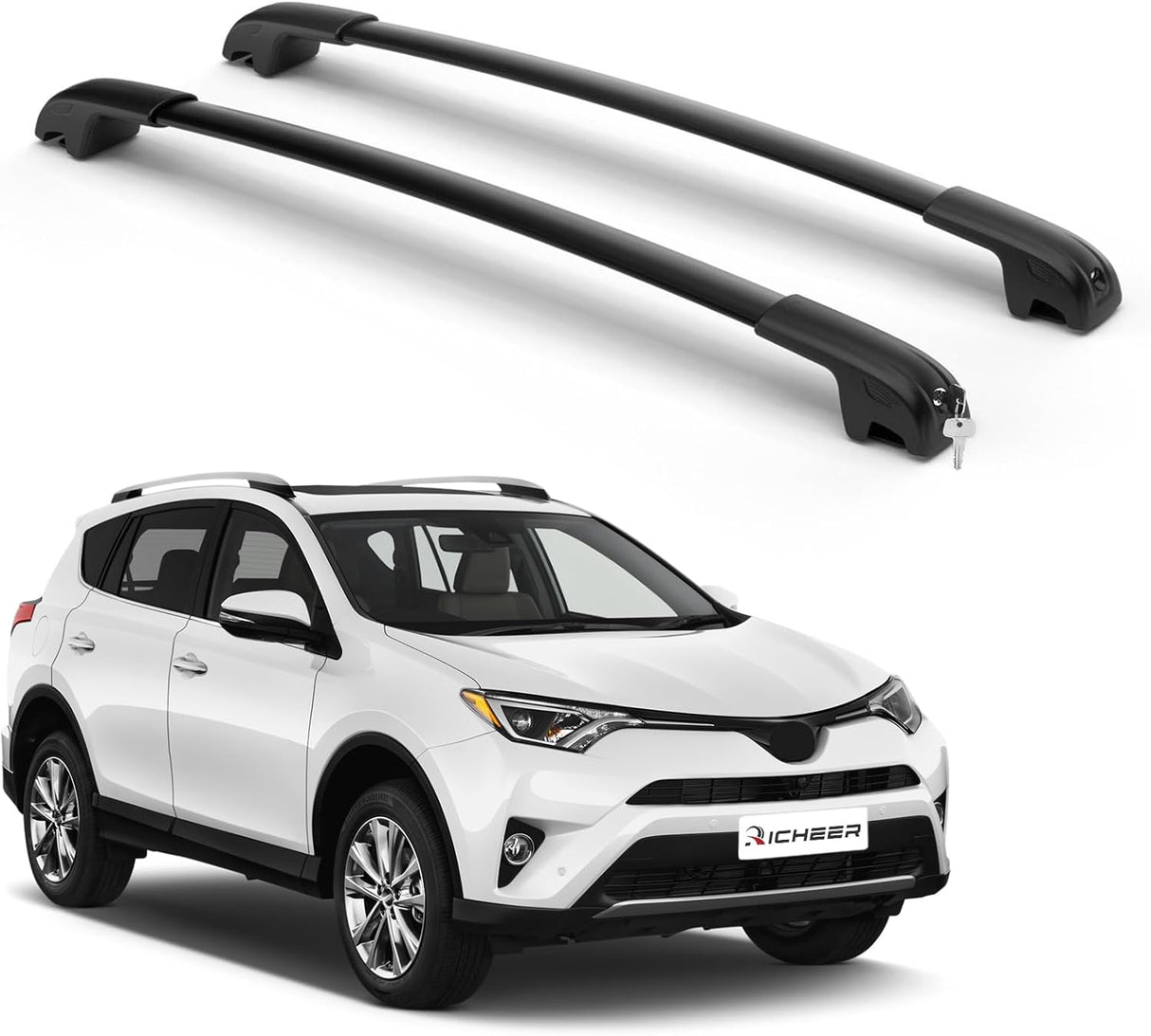 Richeer 220LBS Roof Rack Cross Bars, with Side Rails, Heavy Duty Aluminum (2013-2018 Toyota)