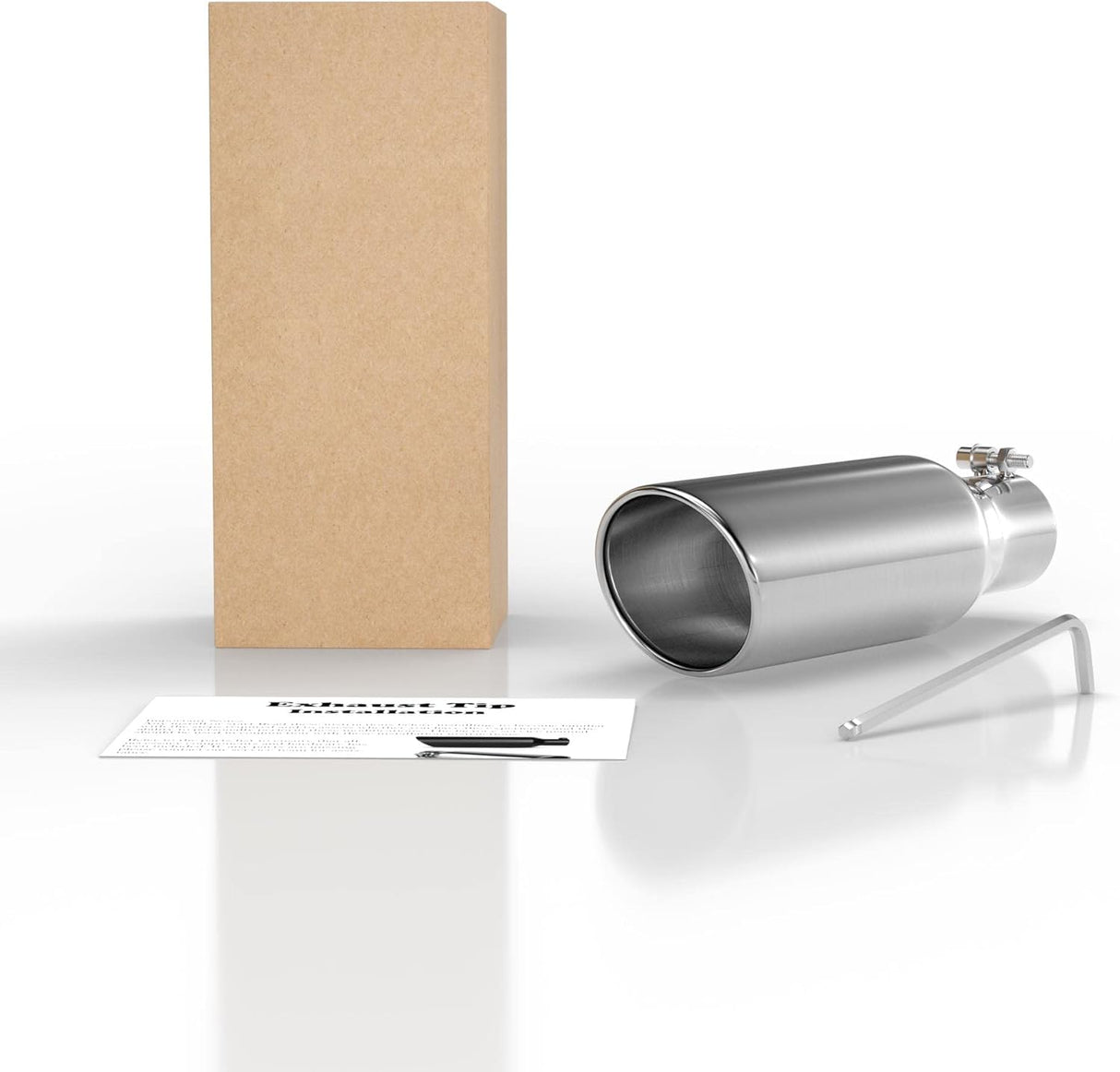 Richeer 2.5" Inlet Exhaust Tip, 2.5" Inlet 4" Outlet 12" long Stainless Steel Exhaust Tip