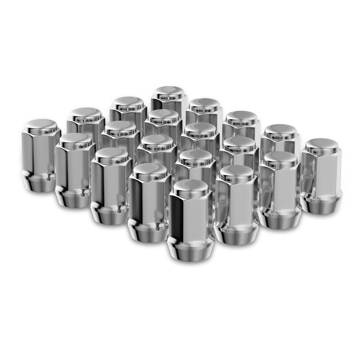 Richeer 1/2-20 Lug Nuts, 20PCS Bulge Acorn, Closed End for Trucks & SUVs - Chrome 1.38"