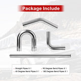 Richeer 2.5 inch O.D. T304 Stainless Steel Exhaust Pipe Kit DIY Custom Tube