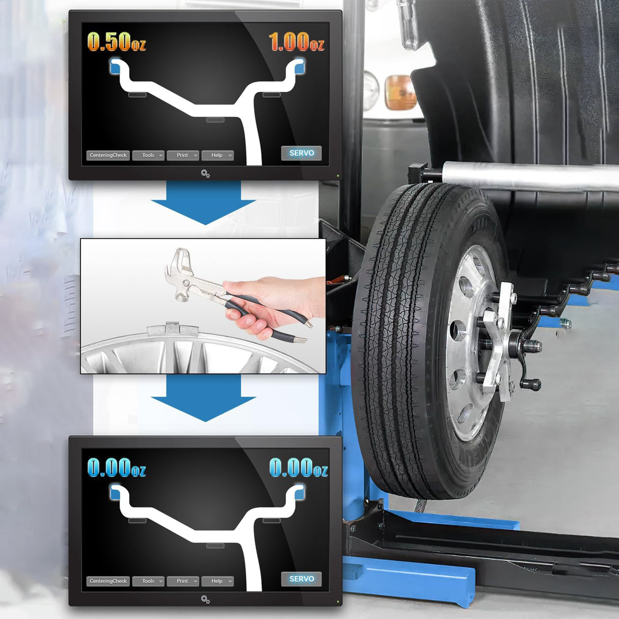 Richeer MC-Series Zinc Clip On Wheel Weights 80PCS Multi Size Assortment Kit | 4 small sizes 15pcs each,4 large sizes 5pcs each, durable iron, precise weight,tight clip,wear-resistant,reduce vibration