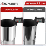 Richeer 2.5 Inch O.D. Stainless Steel Exhaust Pipe 90 Degree Elbow (2PCS)