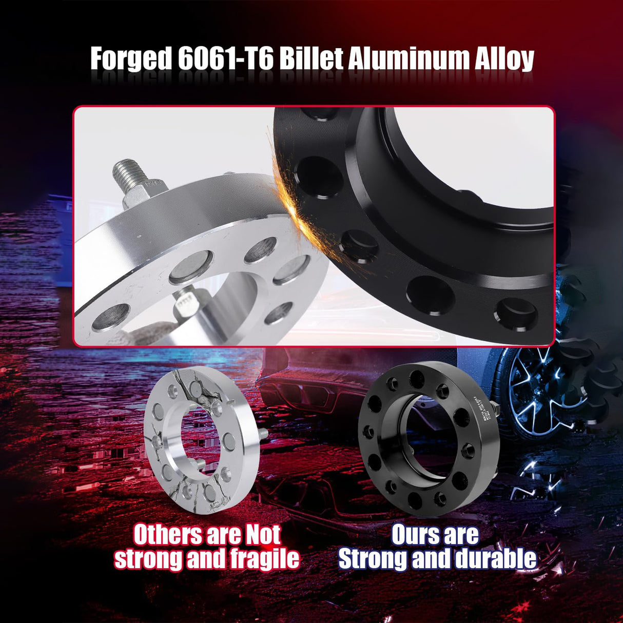 Richeer 5x4.5 to 5x5 Wheel Adapters – 1.25" Hubcentric Spacers for Jeep, Ford, Mustang, Explorer with 1/2-20 Studs & 71.5mm Bore