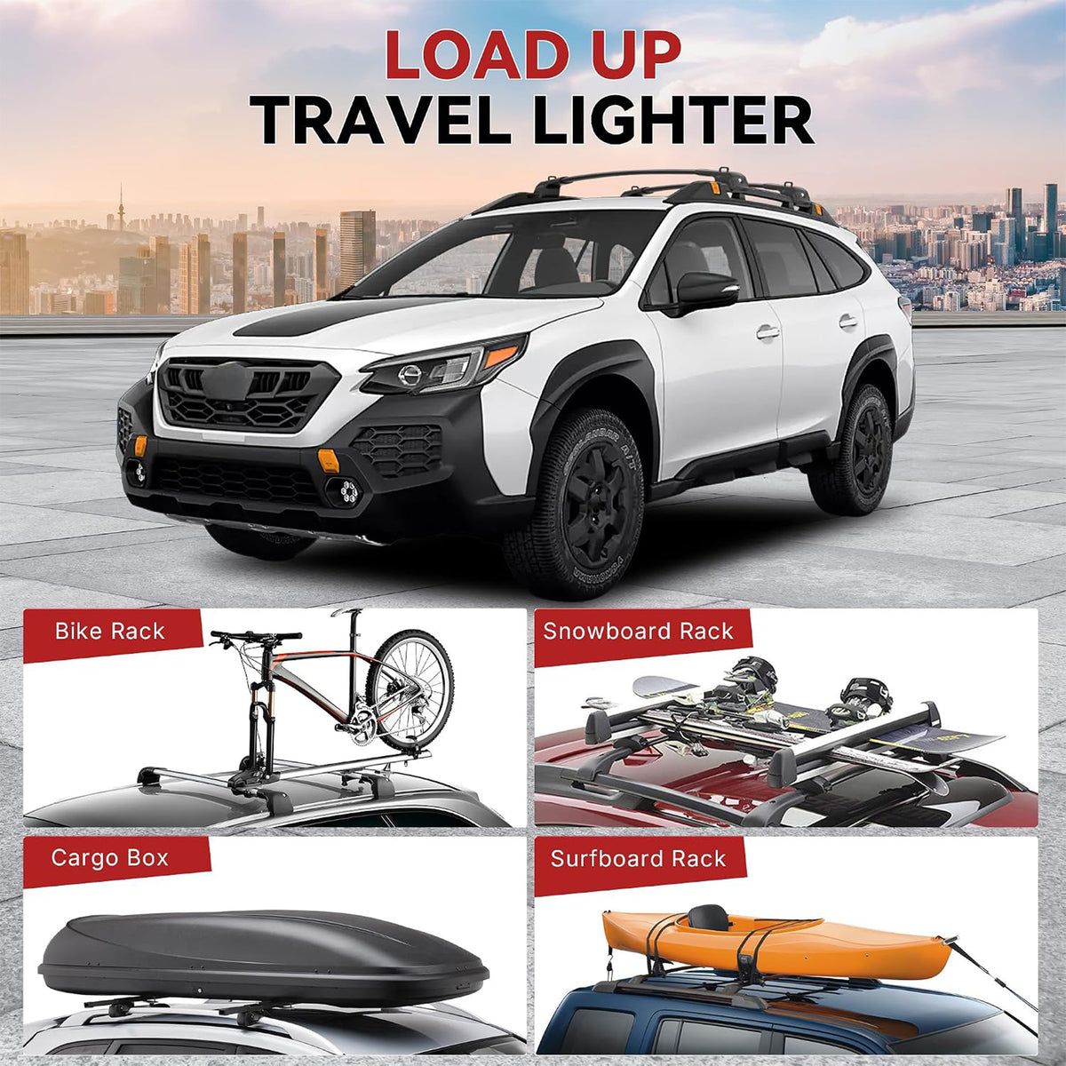 Richeer 330LBS Roof Rack Cross Bars for 2022-2025 Outback Wilderness