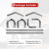 Richeer 3.5 inch O.D. T304 Stainless Steel Exhaust Pipe Kit DIY Custom Tube