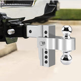 Richeer Adjustable Trailer Hitch Ball Mount, Fits 2.5-Inch Receiver, 6-Inch Drop/Rise Aluminum Drop Hitch, 18500LBS, 2-Inch and 2-5/16-Inch Balls Equipped with 2 latches with Locks