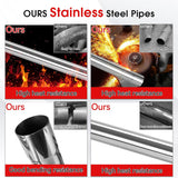 Richeer 3 Inch O.D. Stainless Steel Straight Exhaust Pipe, 47.3" Long 2PCS