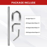 Richeer 2.5 inch O.D. Stainless Steel Exhaust Pipe Kit DIY Custom Tube 4PCS
