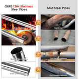 Richeer 2.5 Inch O.D. T304 Stainless Steel Straight Exhaust Pipe (2PCS)