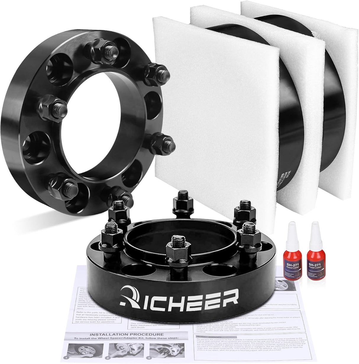 Richeer 1.25" 6x5.5" Hub Centric Wheel Spacers Fits Toyota 2003-2022 4-Runner 2000-2023 Tacoma 2000-2006 Tundra 2007-2014 FJ Cruiser