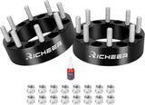 Richeer 2'' 8x6.5 Wheel Spacers  8x165.1mm with 9/16-18 Studs & 126.15mm Center Bore