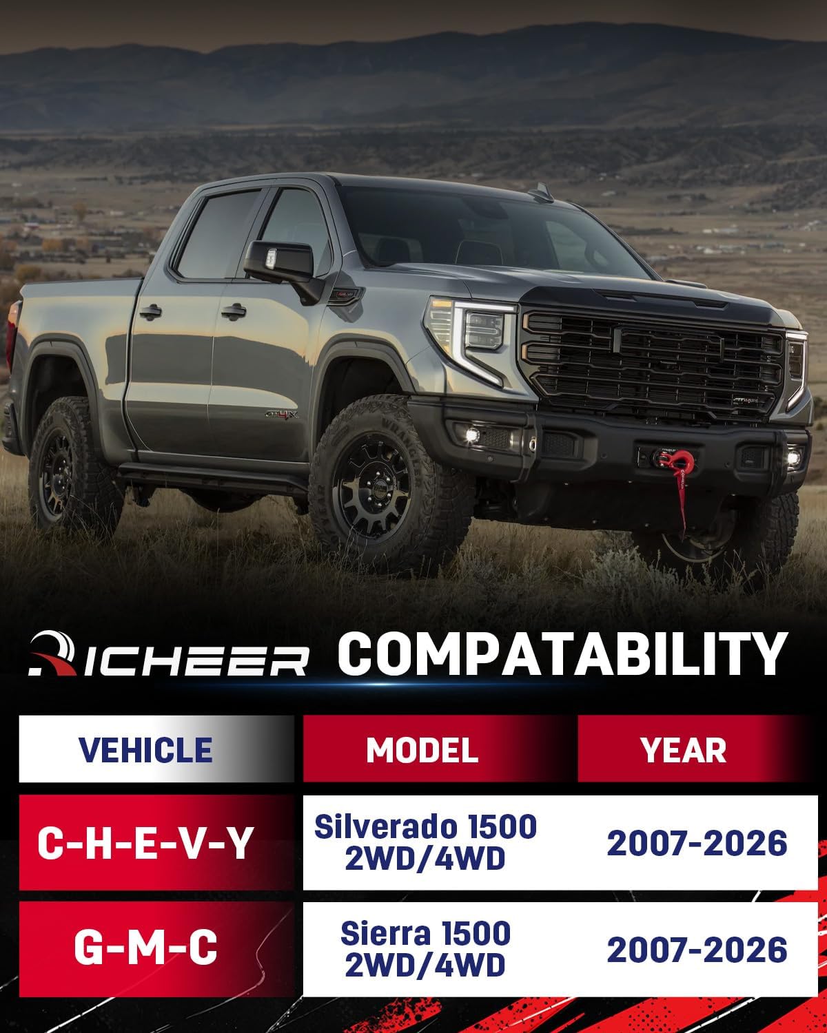 Richeer 2.5" Front Leveling Kit for 2007-2026 Chevy GMC Silverado / Sierra 1500