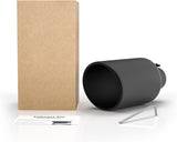 Richeer 4" Inlet Exhaust Tip 8" Outlet 15" Length, Black Powder Coated Stainless Steel