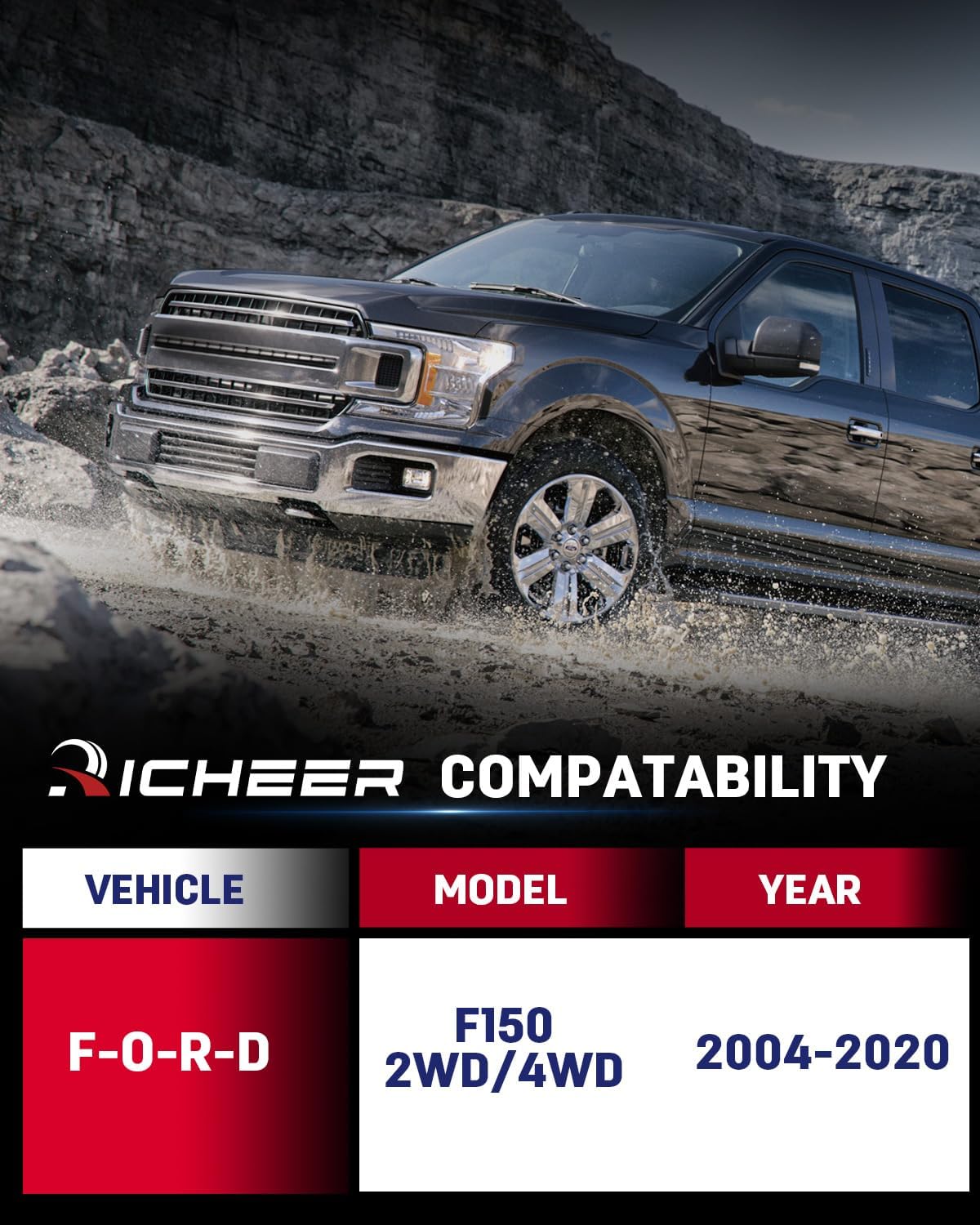 Richeer  3" Lift Block Compatible 3" Rear Leveling Kit for Ford(F150)