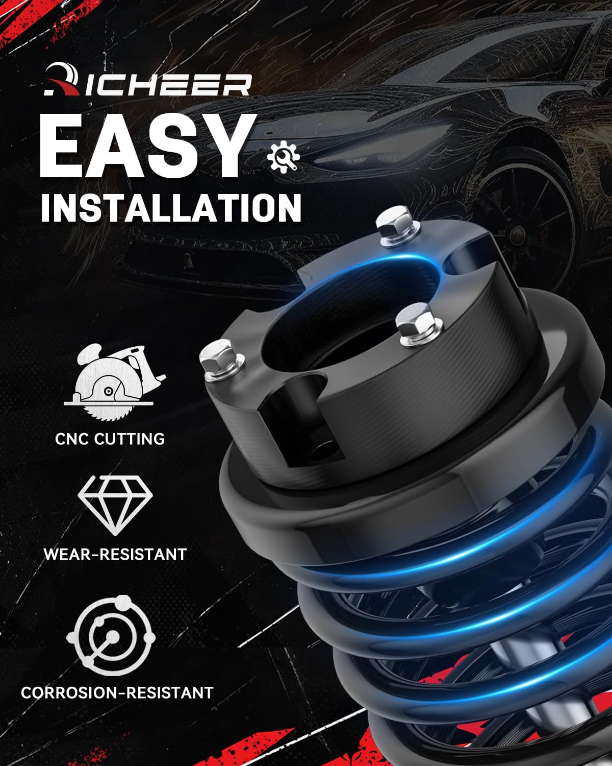Richeer 3" Front Leveling Kit for Toyota(Tacoma, 4Runner, FJ Cruiser)