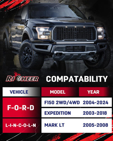 Richeer 3" Leveling Lift Kit & 2-4" Upper Control Arms (Ford/Lincoln)