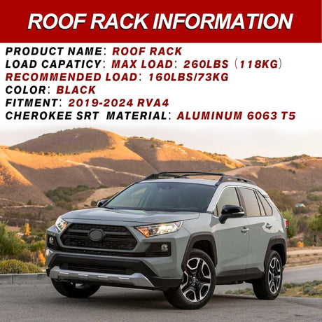 Richeer 260LBS Roof Rack Cross Bars (2019-2024 Toyota RAV4)