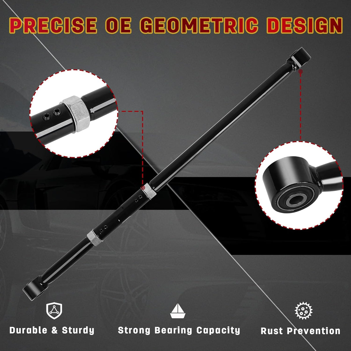 Richeer 0-4'' Rear Adjustable Track Bar Replacement OEM Factory Suspension Arms(2009-2018 RAM, 2020-2021 JEEP)