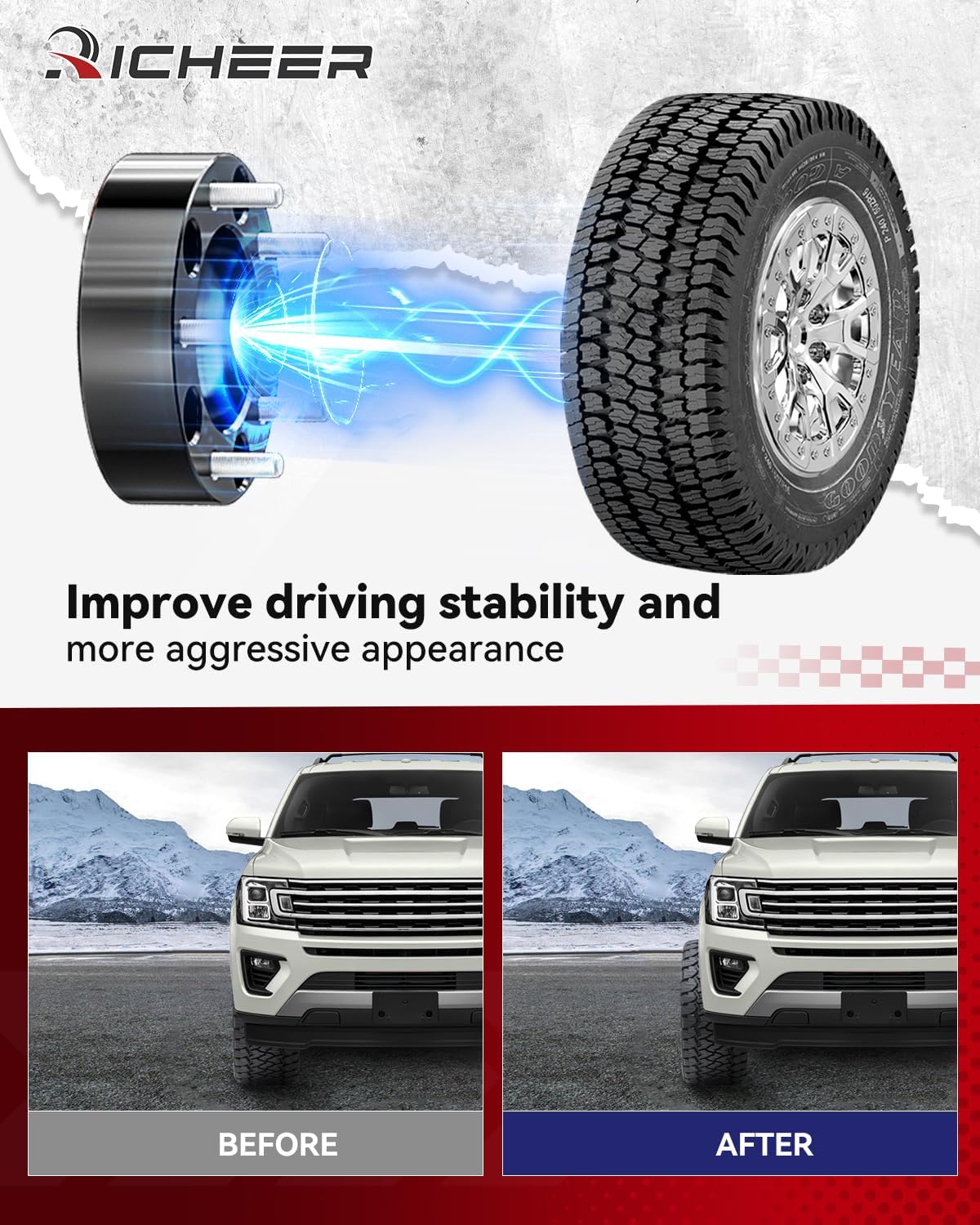 Richeer 2" 5x5.5" Wheel Spacers for Off-Road Vehicles(Ram, Jeep, Ford & More)