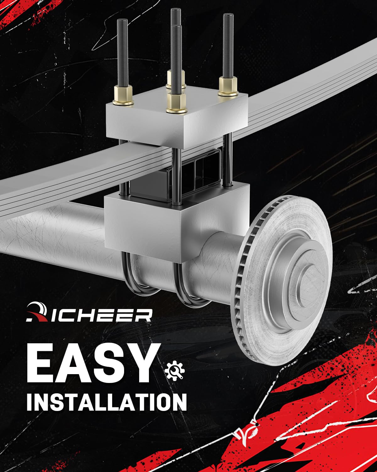 Richeer 2" Rear Lift Block, 2'' Leveling Lift Kits Off-road (2021-2024 F150 2WD/4WD)