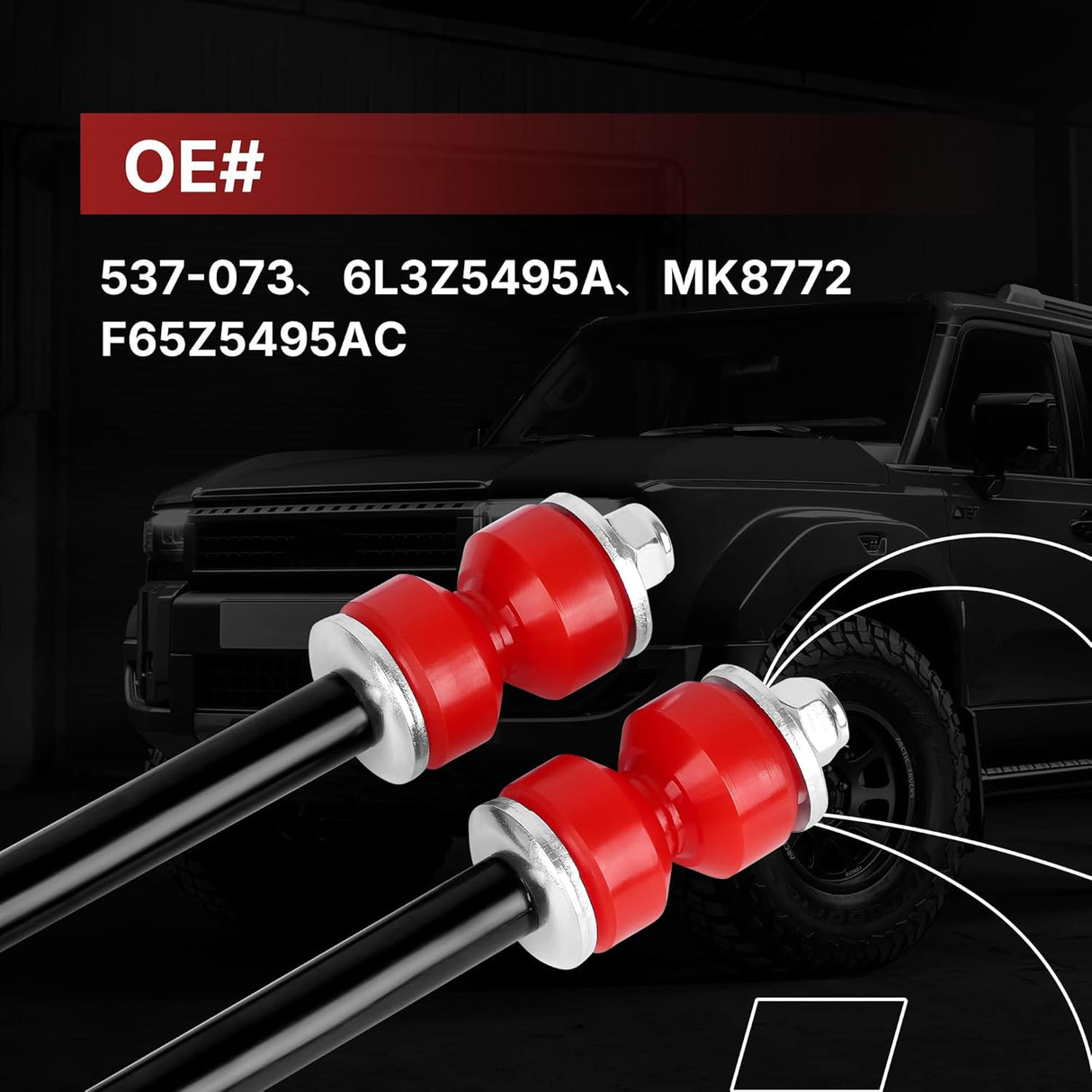 Richeer Front Sway Bar Link, Suspension Sway Bar Replace (1997-2003 Ford)