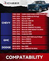 Richeer 8x6.5" Wheel Spacers for Off-Road Vehicles (Chevy & More) 2" Thick Black