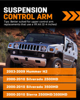 Richeer 2-4"  Front Upper Control Arms & 2-4" Lift Suspension Kit Adjustable Control Arm (2000-2010 Silverado, 2000-2010 Sierra, 2003-2009 H2)