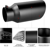 Richeer 5-7" Exhaust Tip, 5" Inlet 7” Outlet 15” Overall Length, Stainless Steel