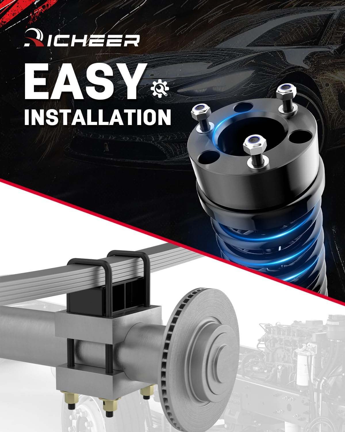 Richeer 3" Front 2" Rear Leveling Kit for Nissan(Frontier)