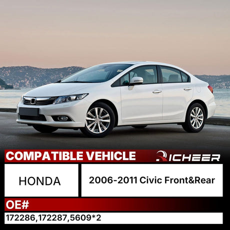 Richeer Front and Rear 4 PCS Strut Assembly Compatible (2006-2011 Civic)