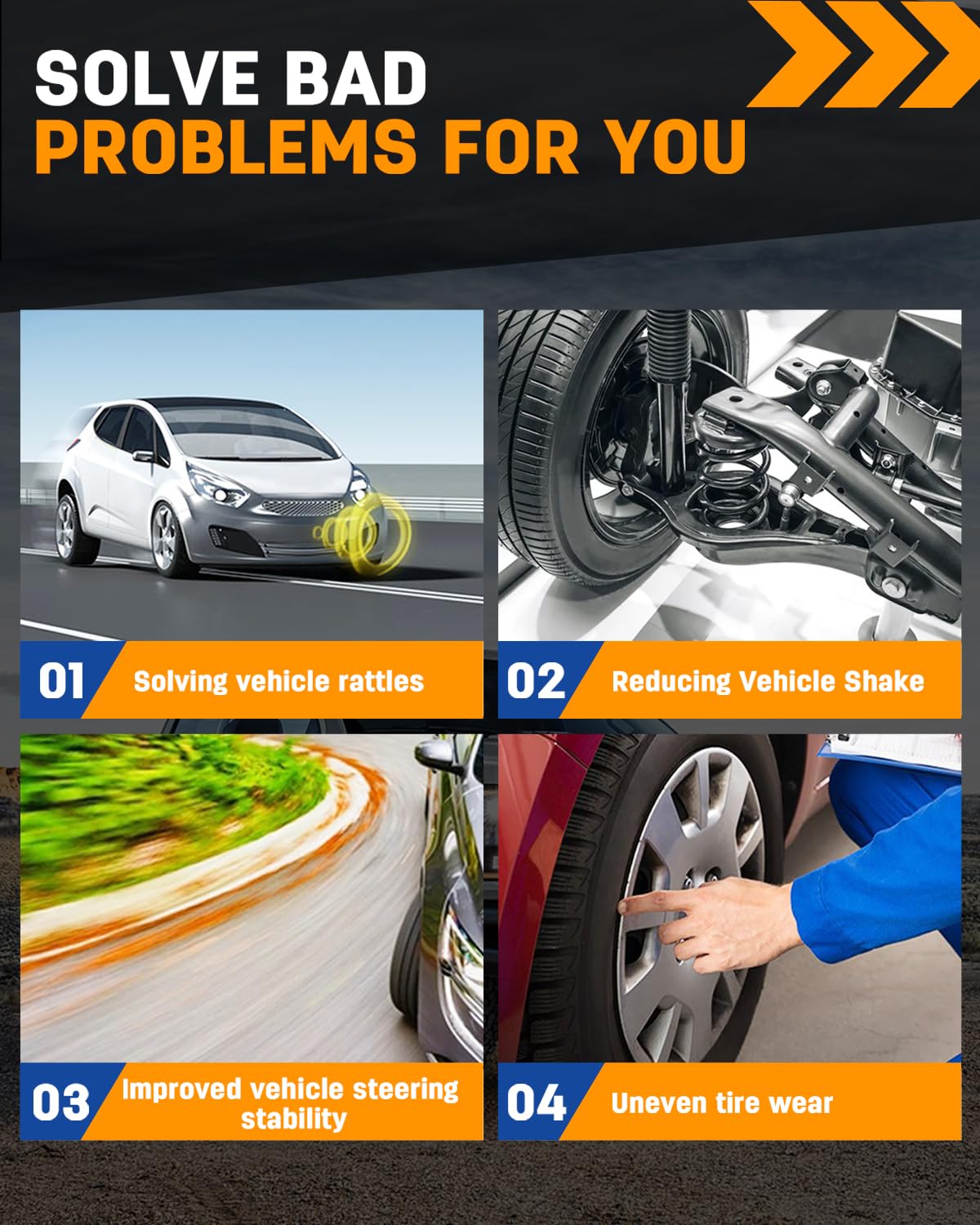 Richeer  Front Upper Control Arms for 2-4" Lift Fits (2009-2018 RAM 1500 4WD with Ball Joint)