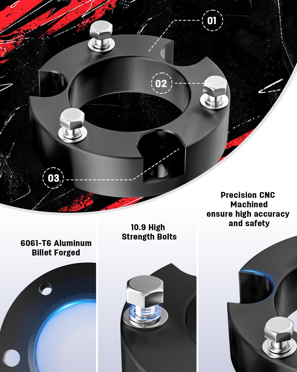Richeer 2.5" Front Leveling Kit for Toyota(Tacoma, 4Runner, FJ Cruiser)