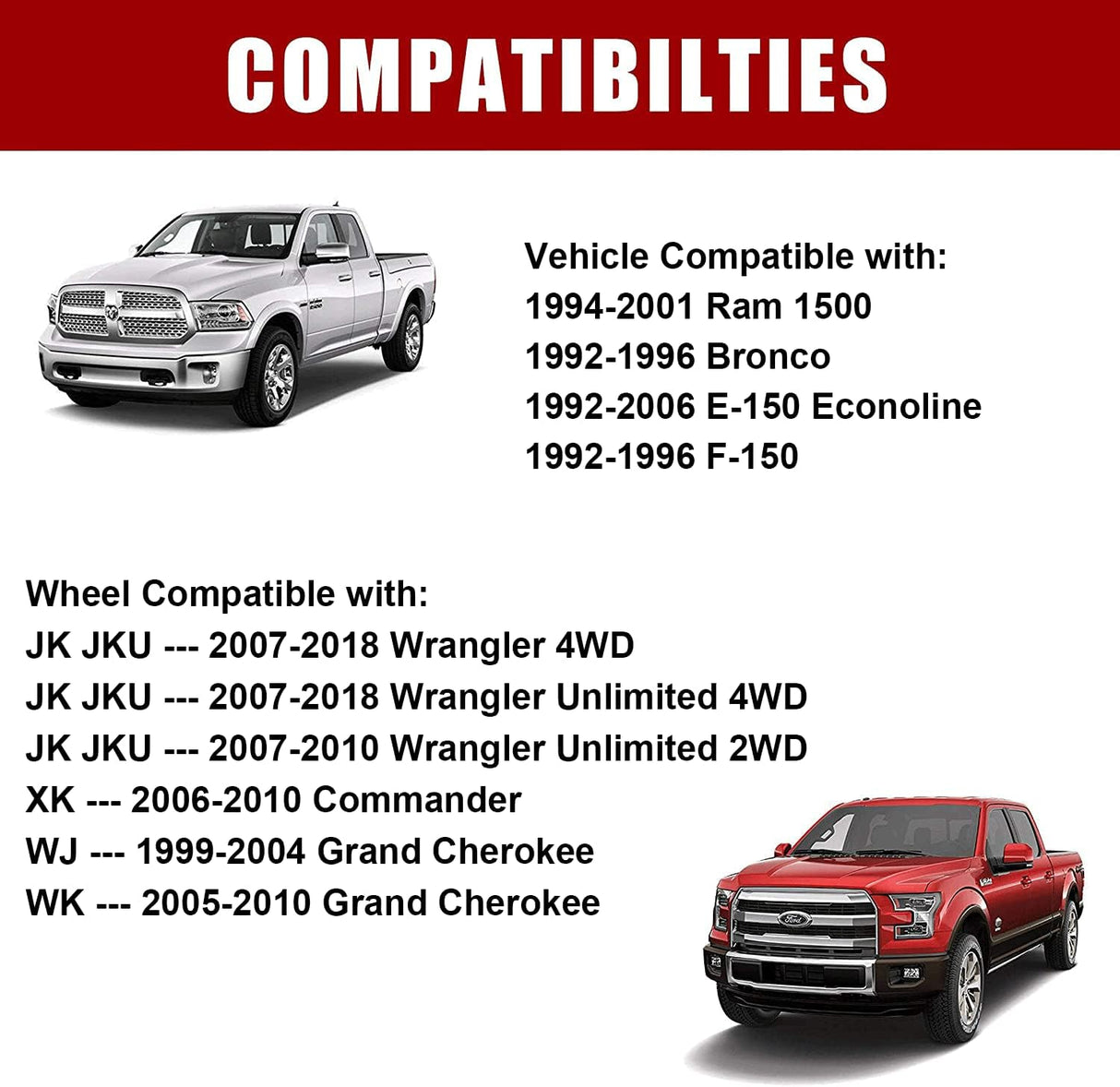 Richeer 1.5" 5x5.5" to 5x5“ Wheel Adapter for Off-Road Vehicles (Ford, Ram & More)